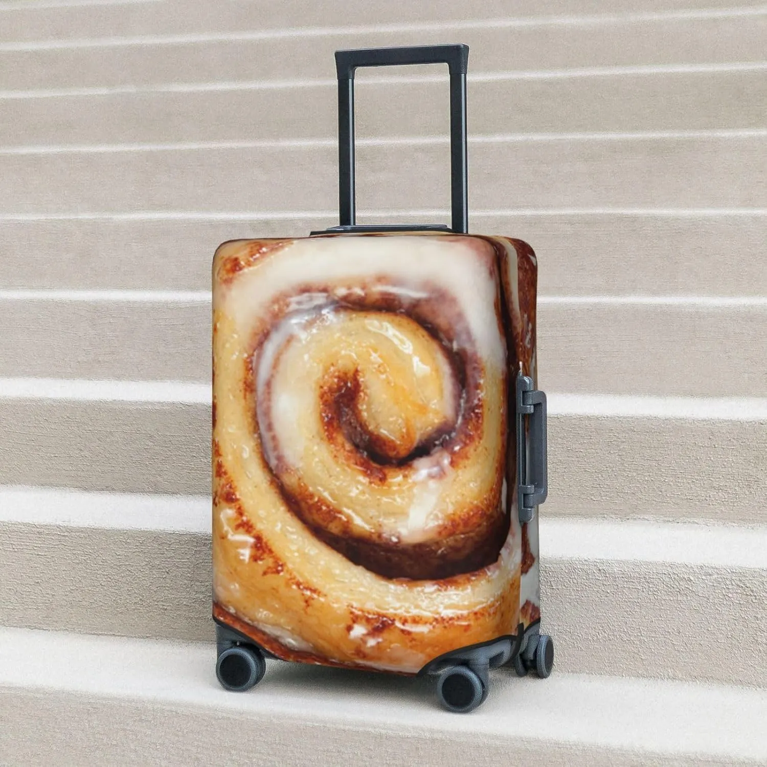 Suitcase Covers For Luggage Cinnamon Roll Elastic Stretch Luggage Cover Protector (For 18-32 Inch Suitcase)