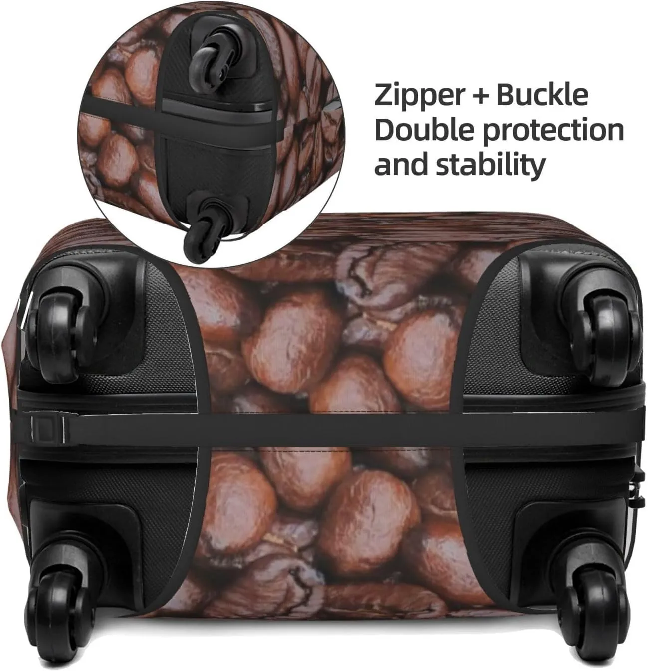 Suitcase Covers For Luggage Coffee Beans Elastic Stretch Luggage Cover Protector (For 18-32 Inch Suitcase)