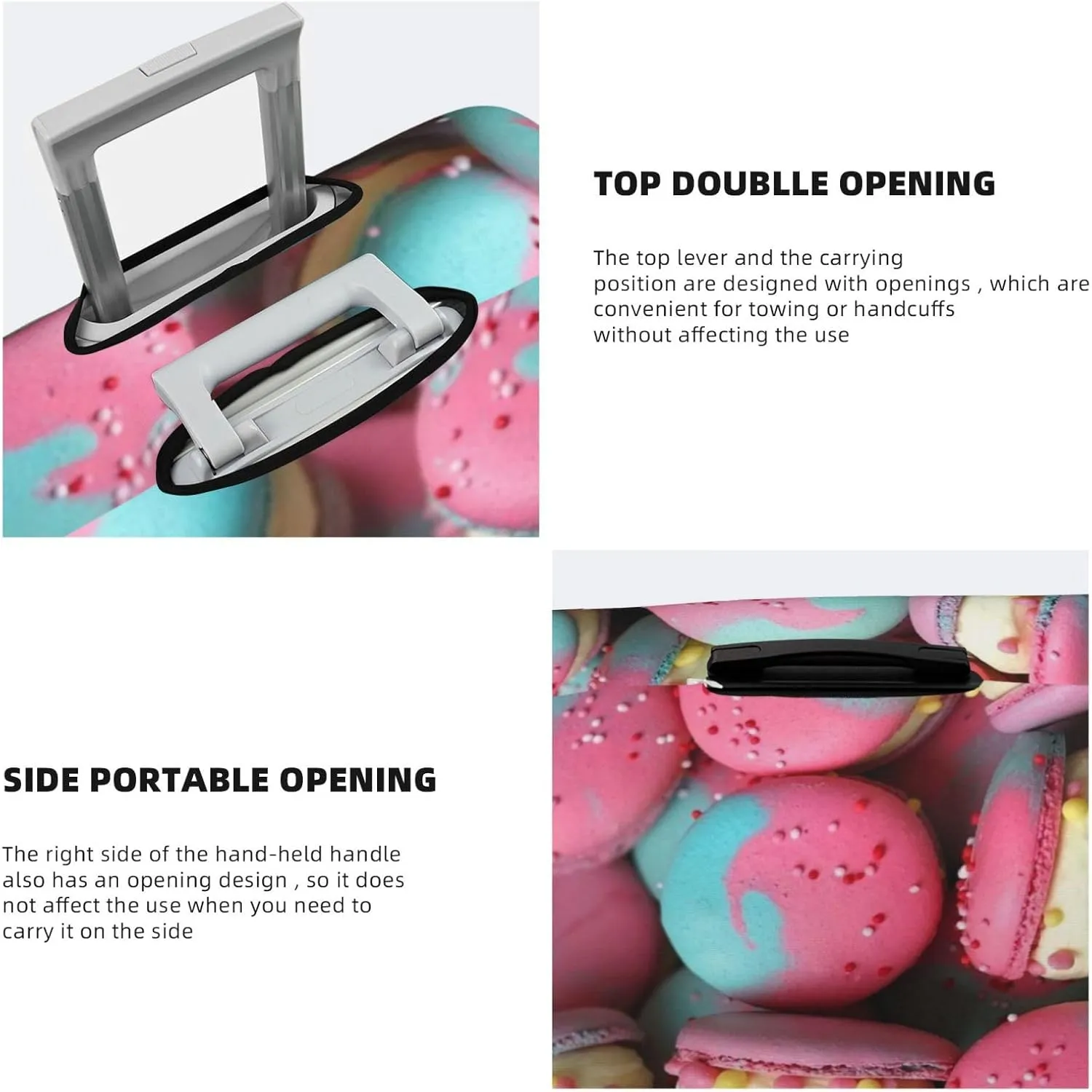 Suitcase Covers For Luggage Colorful Cake Elastic Stretch Luggage Cover Protector (For 18-32 Inch Suitcase)