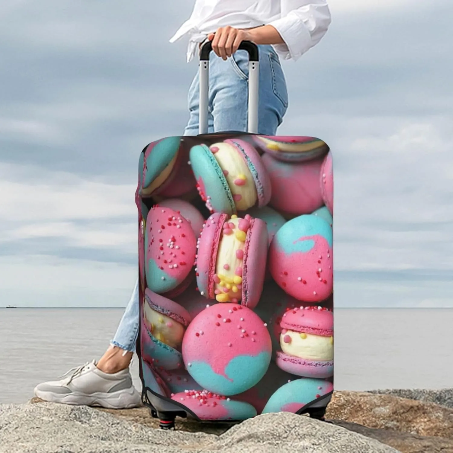 Suitcase Covers For Luggage Colorful Cake Elastic Stretch Luggage Cover Protector (For 18-32 Inch Suitcase)