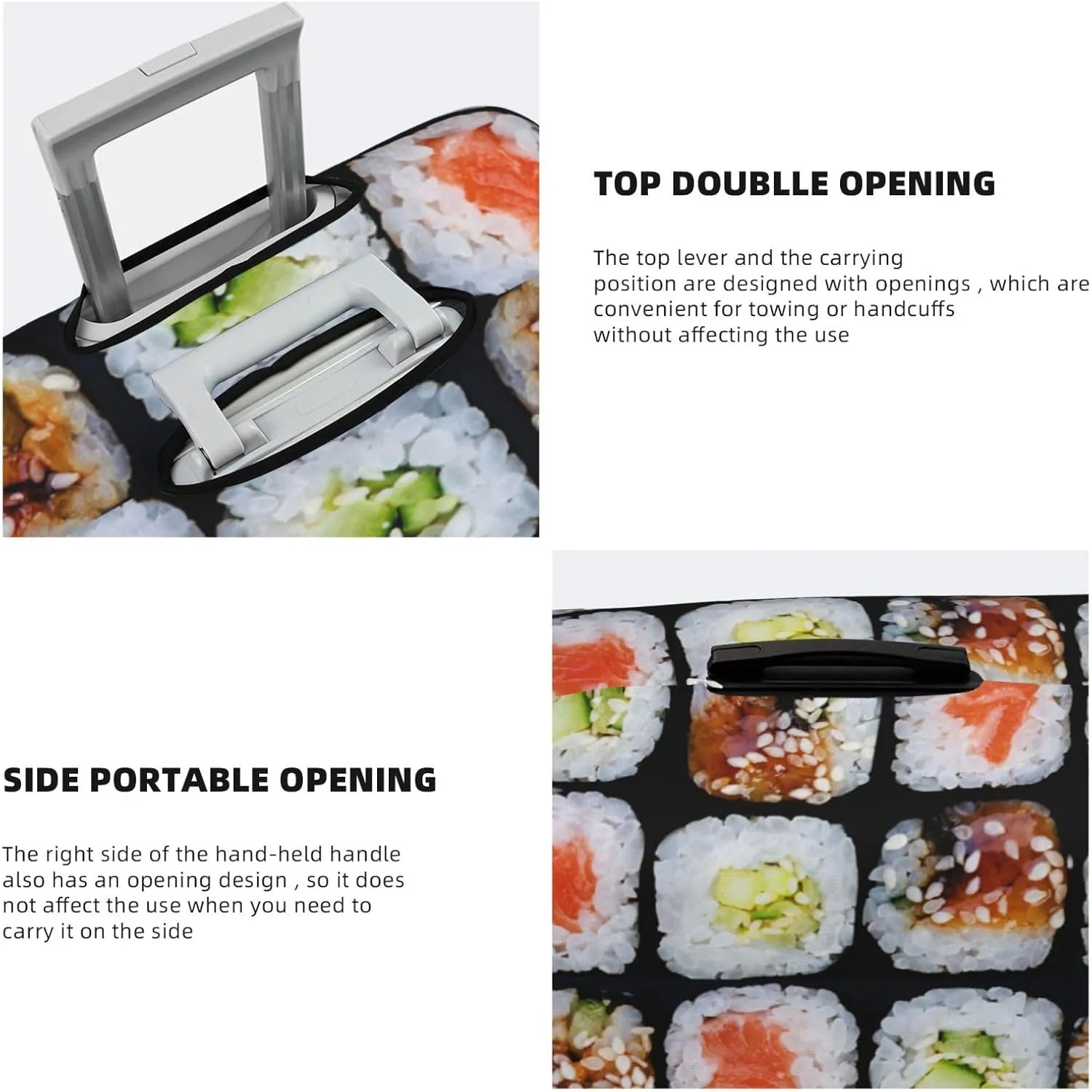 Suitcase Covers For Luggage Food Sushi Elastic Stretch Luggage Cover Protector (For 18-32 Inch Suitcase)