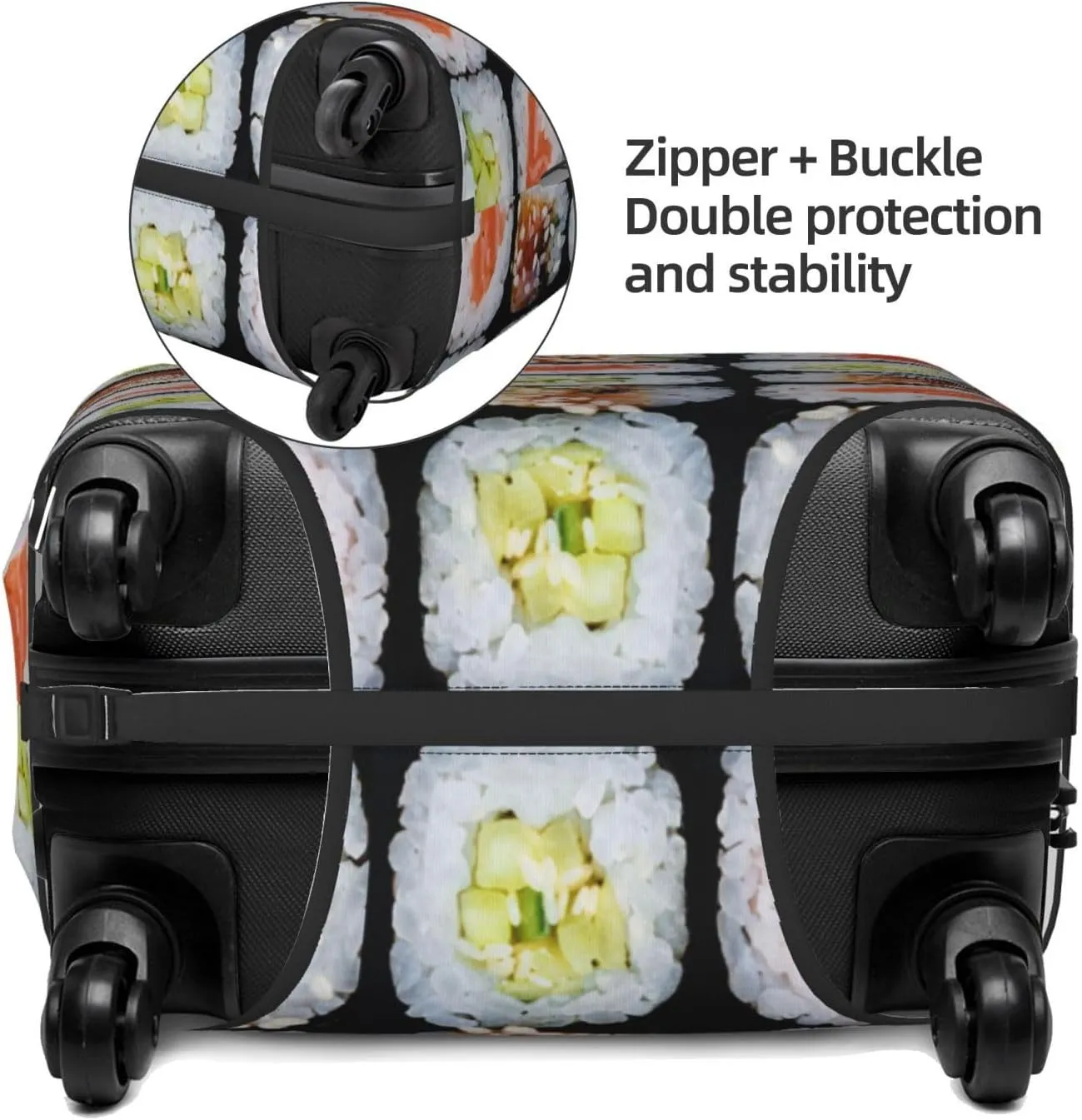 Suitcase Covers For Luggage Food Sushi Elastic Stretch Luggage Cover Protector (For 18-32 Inch Suitcase)