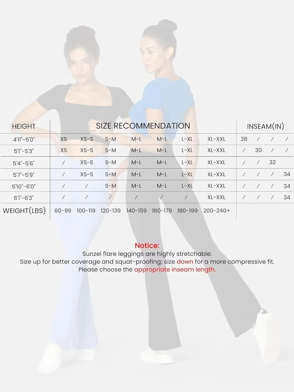 Sunzel Womens Flare Leggings No Front Seam Flare Yoga Pants with Tummy Control Crossover High Waist and Wide Leg