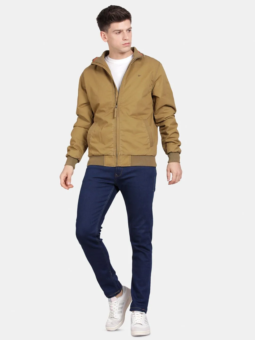 t-base Mock Collar Insulator Pure Cotton Bomber Jacket