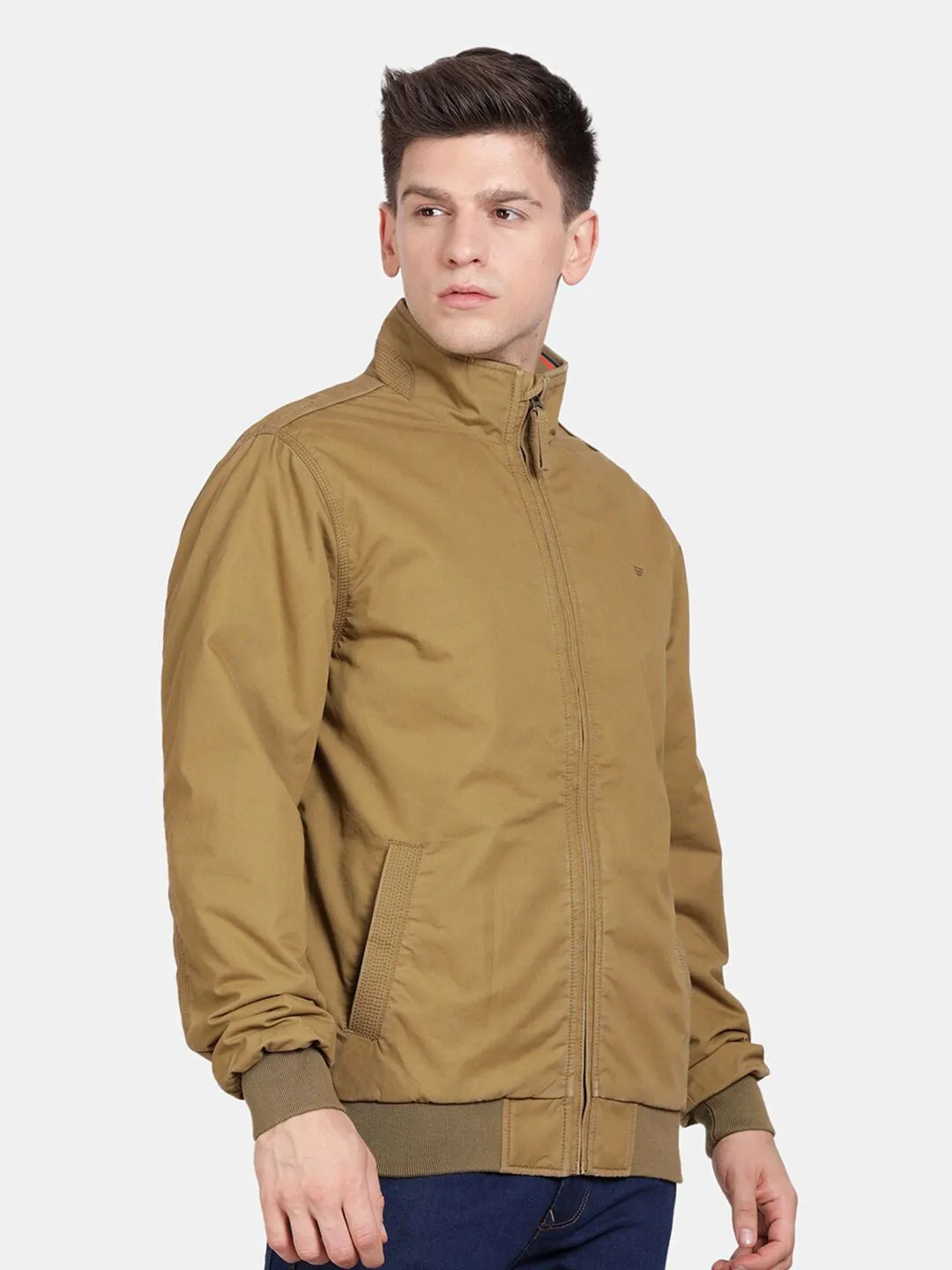 t-base Mock Collar Insulator Pure Cotton Bomber Jacket