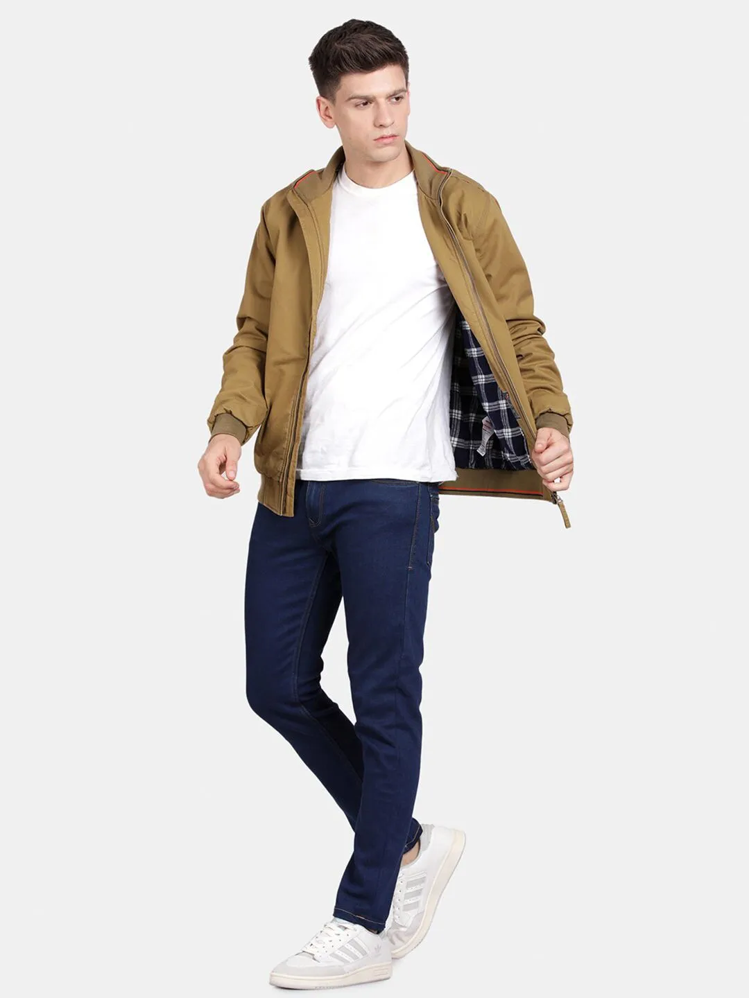 t-base Mock Collar Insulator Pure Cotton Bomber Jacket
