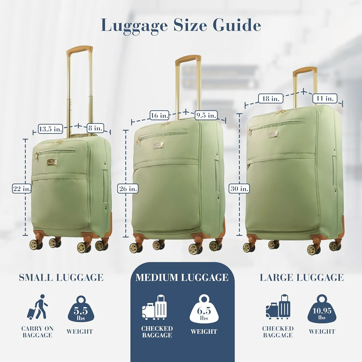 Tommy Bahama Rolling Luggage, Soft Sided Suitecase with Spinner Wheels, Sage, 26 Inch