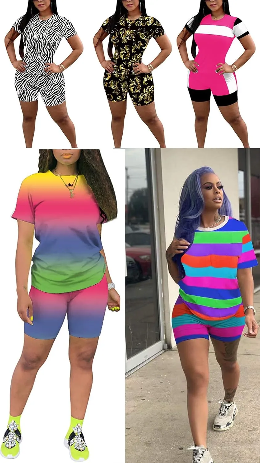 TOPONSKY Womens 2 Piece Sports Outfit Tracksuit Shirt Shorts Jogger Bodycon Sets