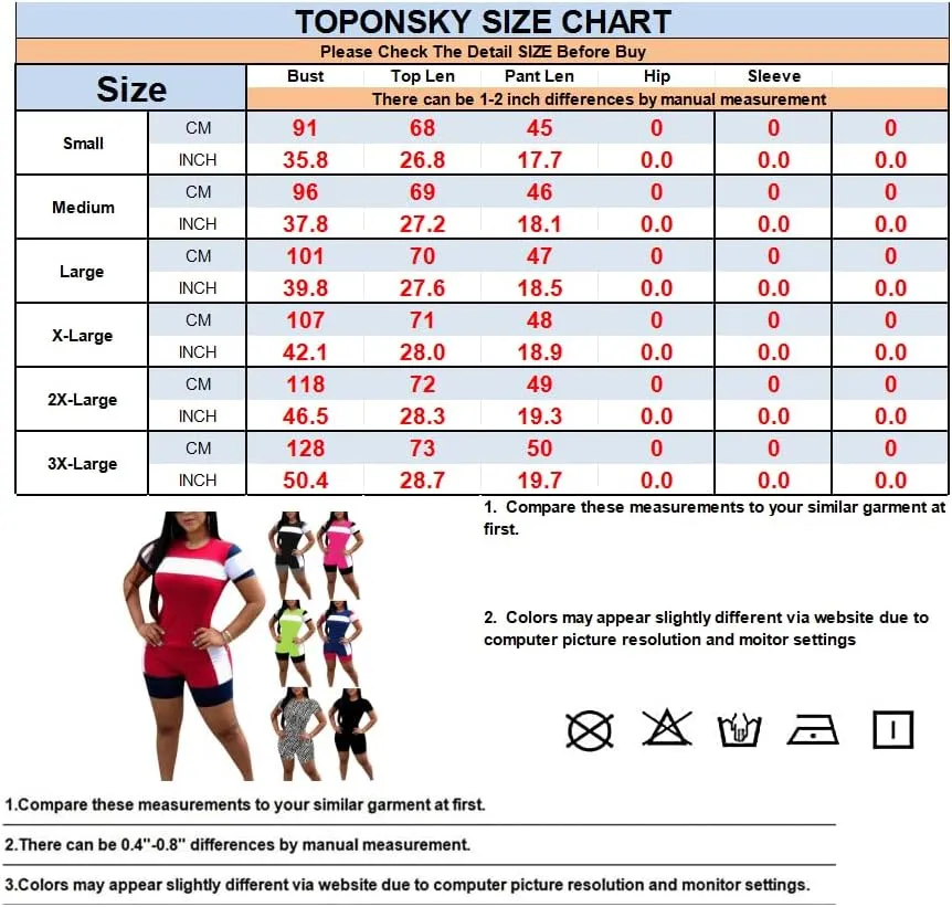 TOPONSKY Womens 2 Piece Sports Outfit Tracksuit Shirt Shorts Jogger Bodycon Sets