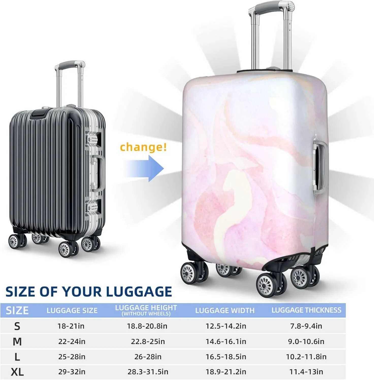 Travel Luggage Cover Abstract Colorful Watercolor Anti-Scratch Washable Suitcase Protector Elastic Suitcases Stylish Baggage Cover Wheeled Suitcase Kids Adults Keep Clean Large