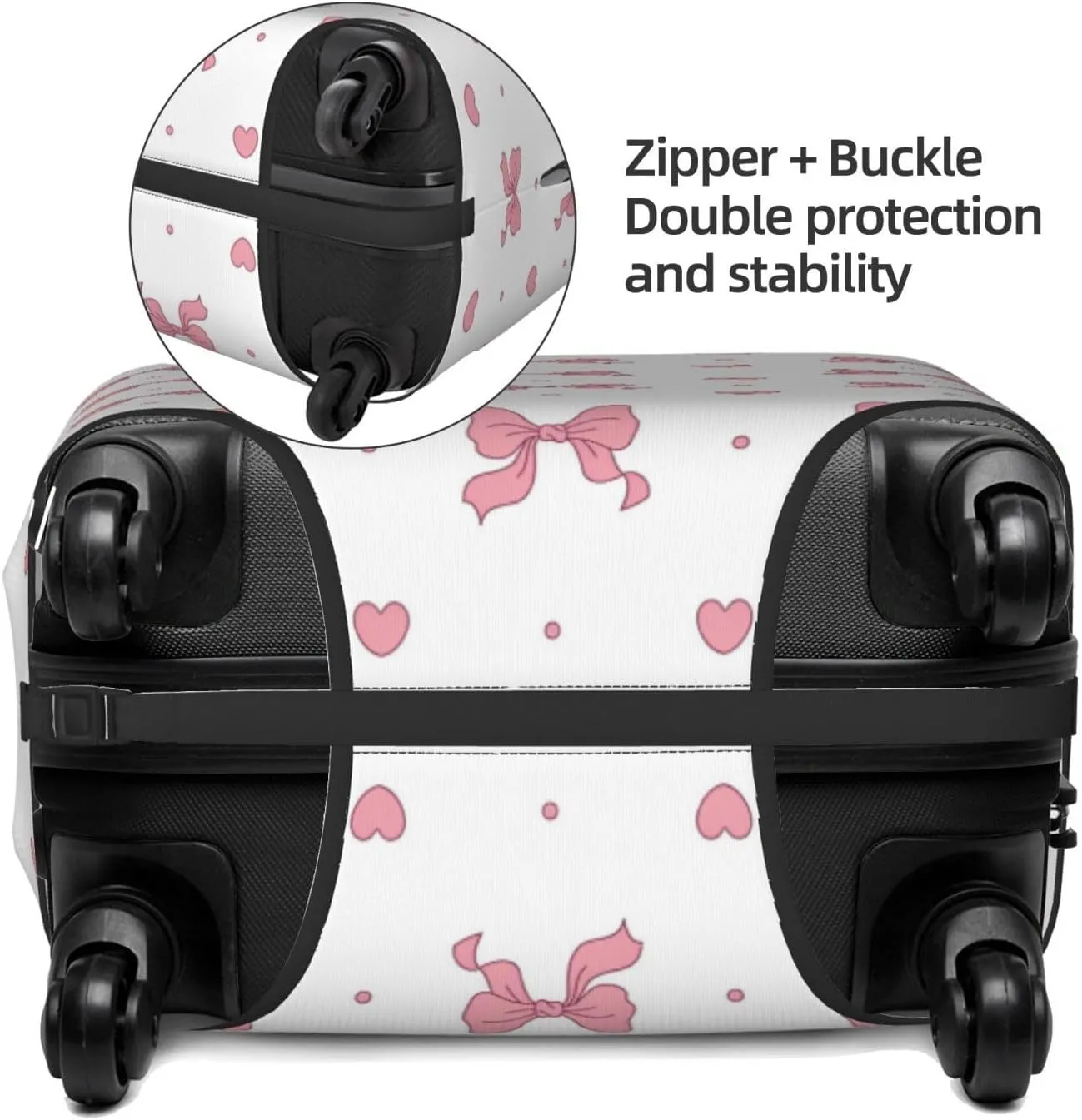 Travel Luggage Cover Coquette Bow Heart Pink Anti-Scratch Washable Suitcase Protector Elastic Suitcases Stylish Baggage Cover Wheeled Suitcase Kids Adults Keep Clean Small