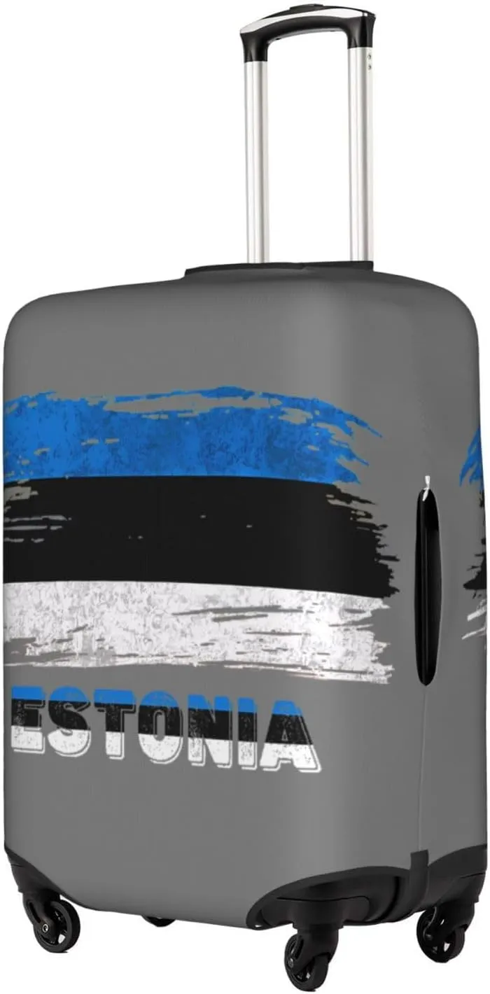 Travel Luggage Cover Estonia Flag Fashion Washable Baggage Suitcase Protector Fit For 18-32 Inch Luggage
