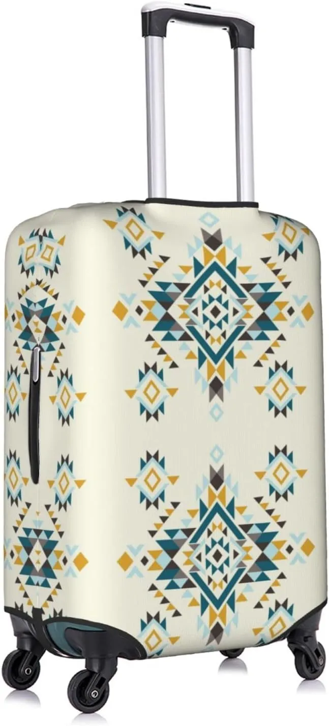 Travel Luggage Cover Fits 18-32 Inch Luggage, Aztec American Indian Ethnic Ancient Suitcase Cover Elastic Washable Wheeled Luggage Protector for Kid and Adult