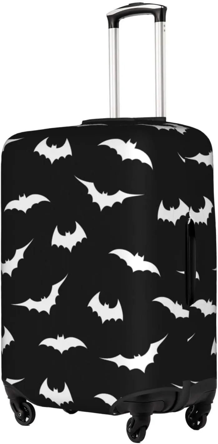 Travel Luggage Cover Fits 18-32 Inch Luggage, Bats Black White Suitcase Cover Elastic Washable Wheeled Luggage Protector for Kid and Adult