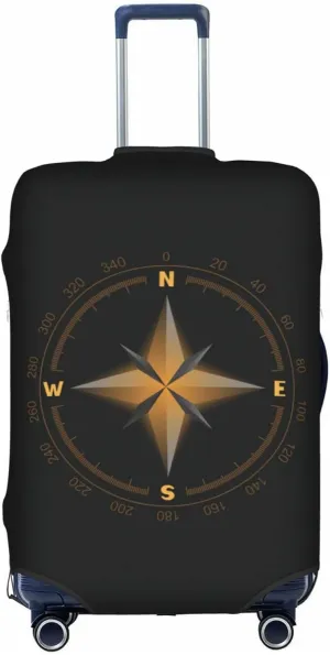 Travel Luggage Cover Fits 18-32 Inch Luggage, Compass Wind Rose Suitcase Cover Elastic Washable Wheeled Luggage Protector for Kid and Adult