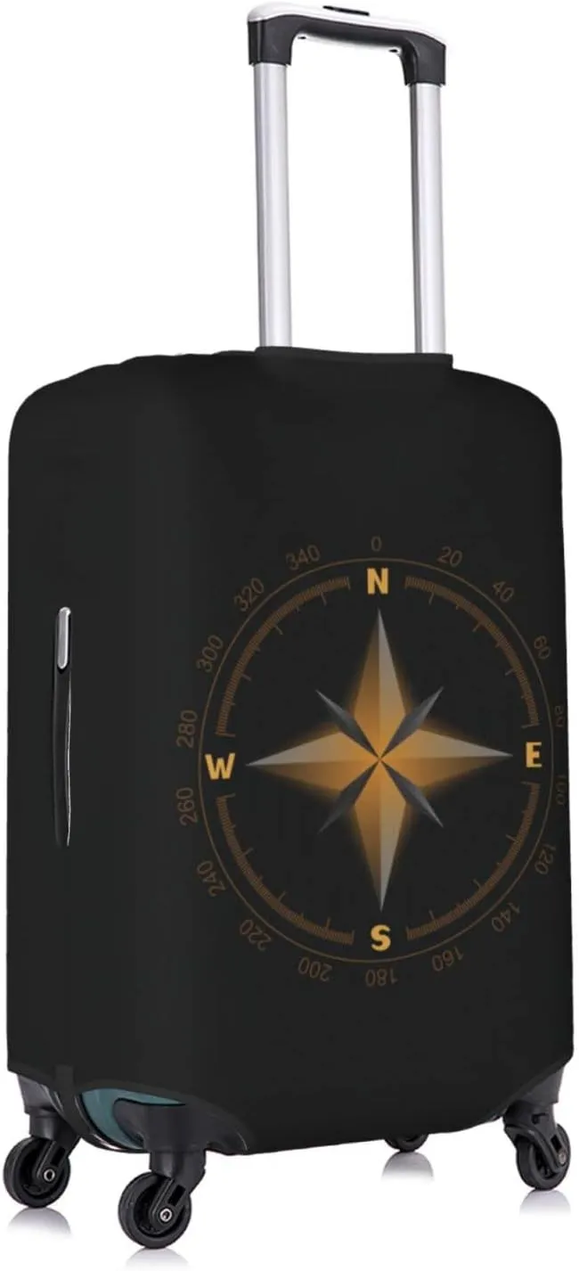 Travel Luggage Cover Fits 18-32 Inch Luggage, Compass Wind Rose Suitcase Cover Elastic Washable Wheeled Luggage Protector for Kid and Adult