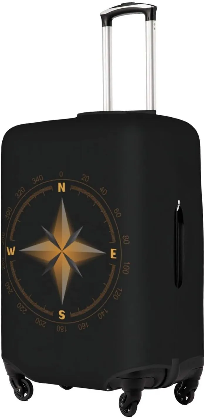 Travel Luggage Cover Fits 18-32 Inch Luggage, Compass Wind Rose Suitcase Cover Elastic Washable Wheeled Luggage Protector for Kid and Adult