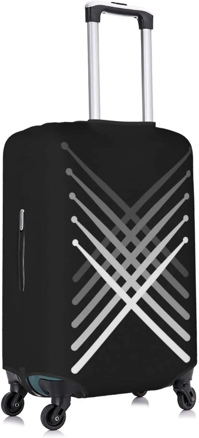 Travel Luggage Cover Fits 18-32 Inch Luggage, Crossed Drum Sticks Suitcase Cover Elastic Washable Wheeled Luggage Protector for Kid and Adult