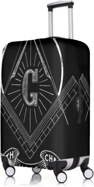 Travel Luggage Cover Masonic Faith Hope and Charity Freemason Logo Suitcase Protector   Travel Luggage Tags Bag Tags Elastic Fits 22-25 Inch Luggage-Medium