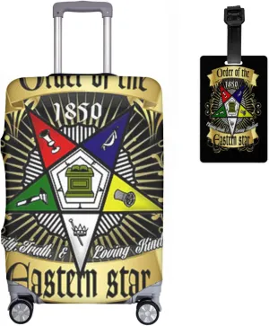 Travel Luggage Cover Oes Forever Order Of The Eastern Star Logo Suitcase Protector   Travel Luggage Tags Bag Tags Elastic Fits 26-28 Inch Luggage-Large
