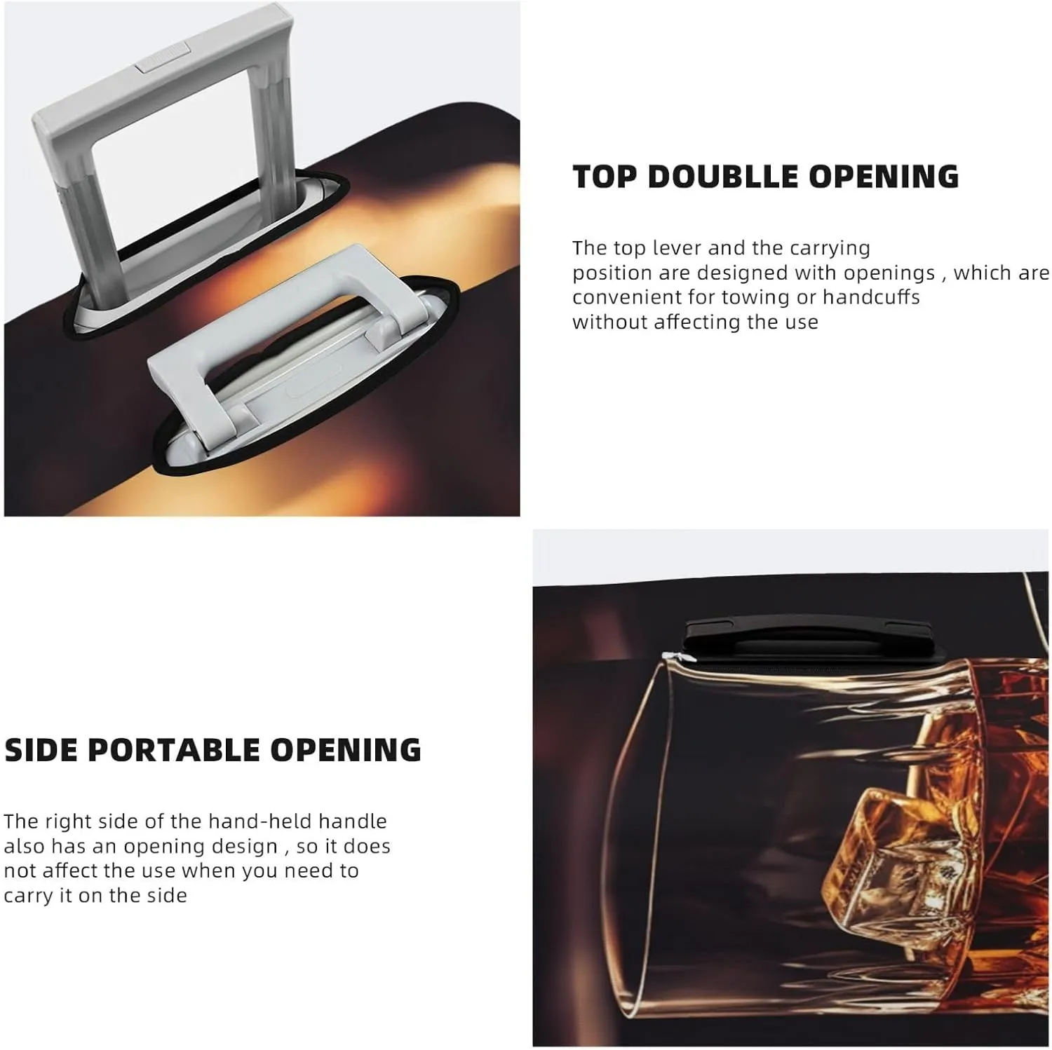 Travel Luggage Cover Protector Whisky and Cigar Suitcase Cover Washable Elastic Suitcase Protector Anti-Scratch Suitcase Cover Fits 18-32 Inch Luggage