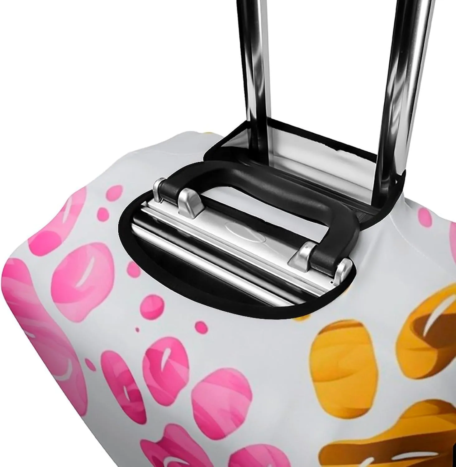 Travel Luggage Cover Spandex Suitcase Protector Washable Baggage Covers Colorful Dog Paw Elastic Scratch-Resistant Luggage Cover Protector Fits 18-32 Inch Luggage