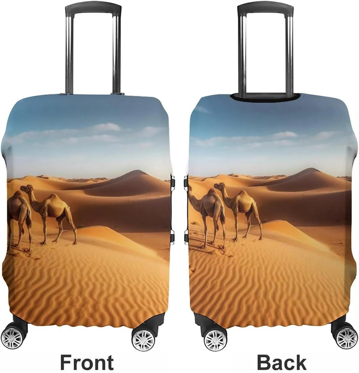 Travel Luggage Cover Spandex Suitcase Protector Washable Baggage Covers Sand Dunes In The Sahara Desert Elastic Scratch-Resistant Luggage Cover Protector Fits 18-32 Inch Luggage