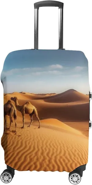 Travel Luggage Cover Spandex Suitcase Protector Washable Baggage Covers Sand Dunes In The Sahara Desert Elastic Scratch-Resistant Luggage Cover Protector Fits 18-32 Inch Luggage
