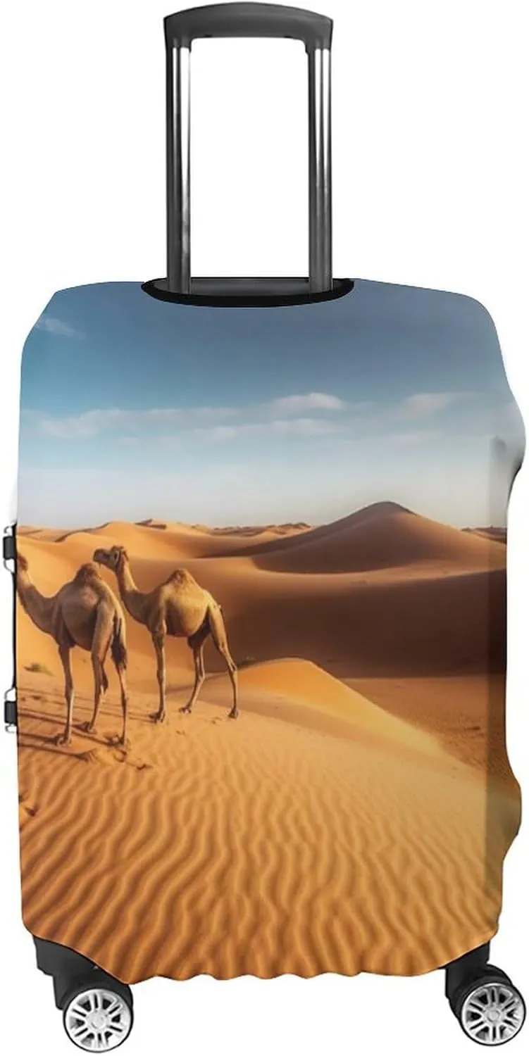 Travel Luggage Cover Spandex Suitcase Protector Washable Baggage Covers Sand Dunes In The Sahara Desert Elastic Scratch-Resistant Luggage Cover Protector Fits 18-32 Inch Luggage