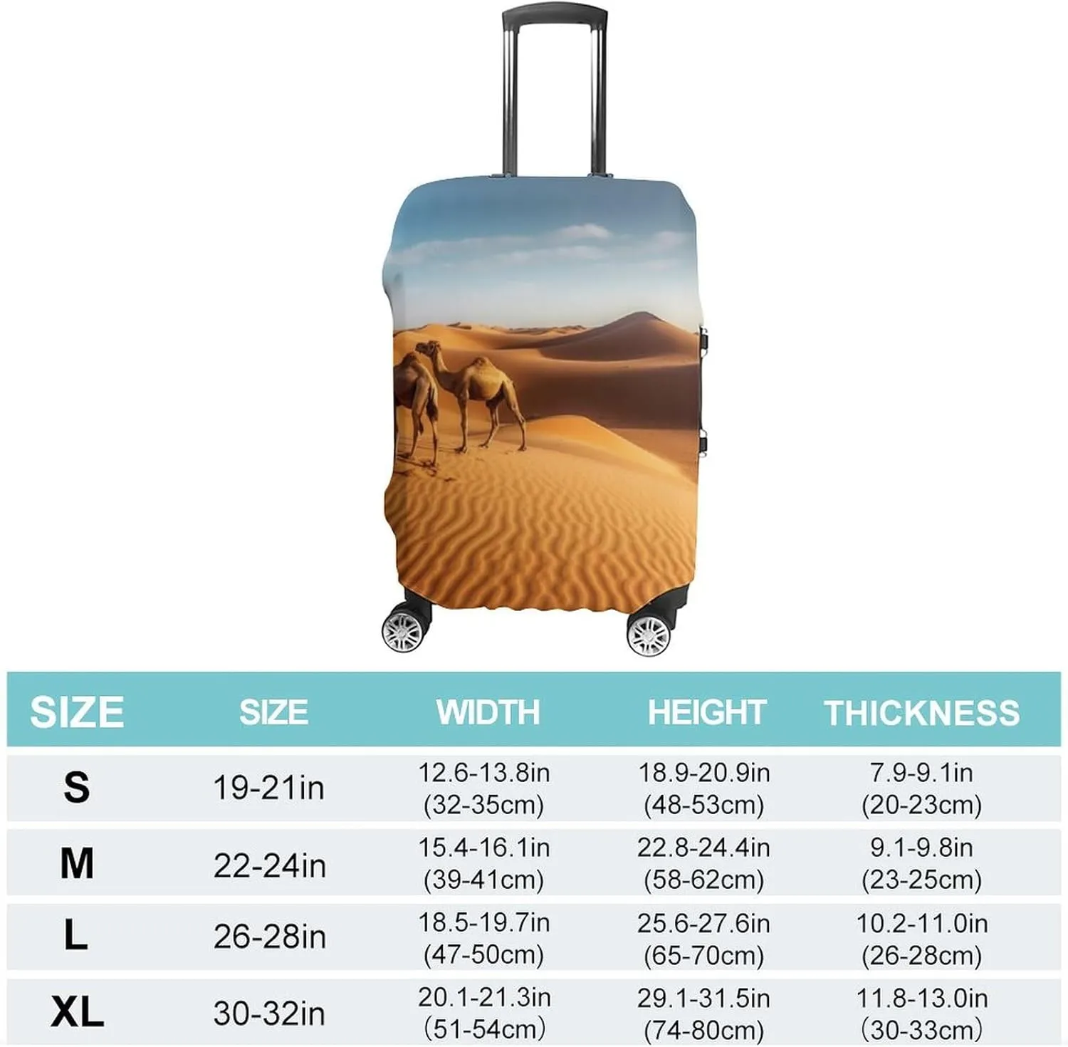 Travel Luggage Cover Spandex Suitcase Protector Washable Baggage Covers Sand Dunes In The Sahara Desert Elastic Scratch-Resistant Luggage Cover Protector Fits 18-32 Inch Luggage