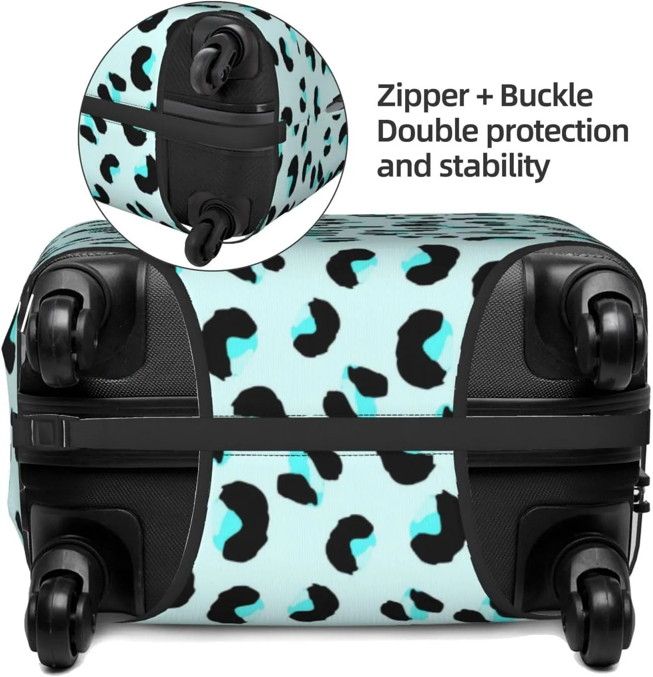 Travel Luggage Cover Suitcase Elastic Washable Leopard Print Animal Skin Suitcase Protector Bag,Spandex With Zipper Closure Baggage Covers,Large