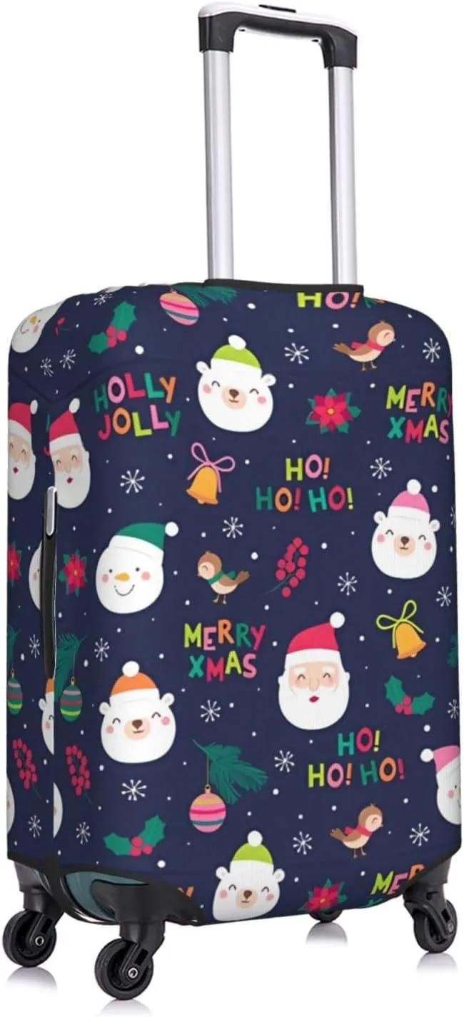 Travel Luggage Cover Suitcase Elastic Washable Stretch Cute Cartoon Christmas Suitcase Protector Bag,Anti-Scratch Dust-Proof With Zipper Closure Baggage Covers For Wheeled Suitcase Kid Adult