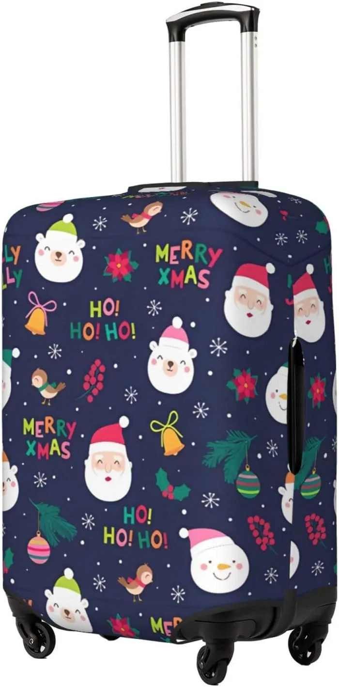 Travel Luggage Cover Suitcase Elastic Washable Stretch Cute Cartoon Christmas Suitcase Protector Bag,Anti-Scratch Dust-Proof With Zipper Closure Baggage Covers For Wheeled Suitcase Kid Adult