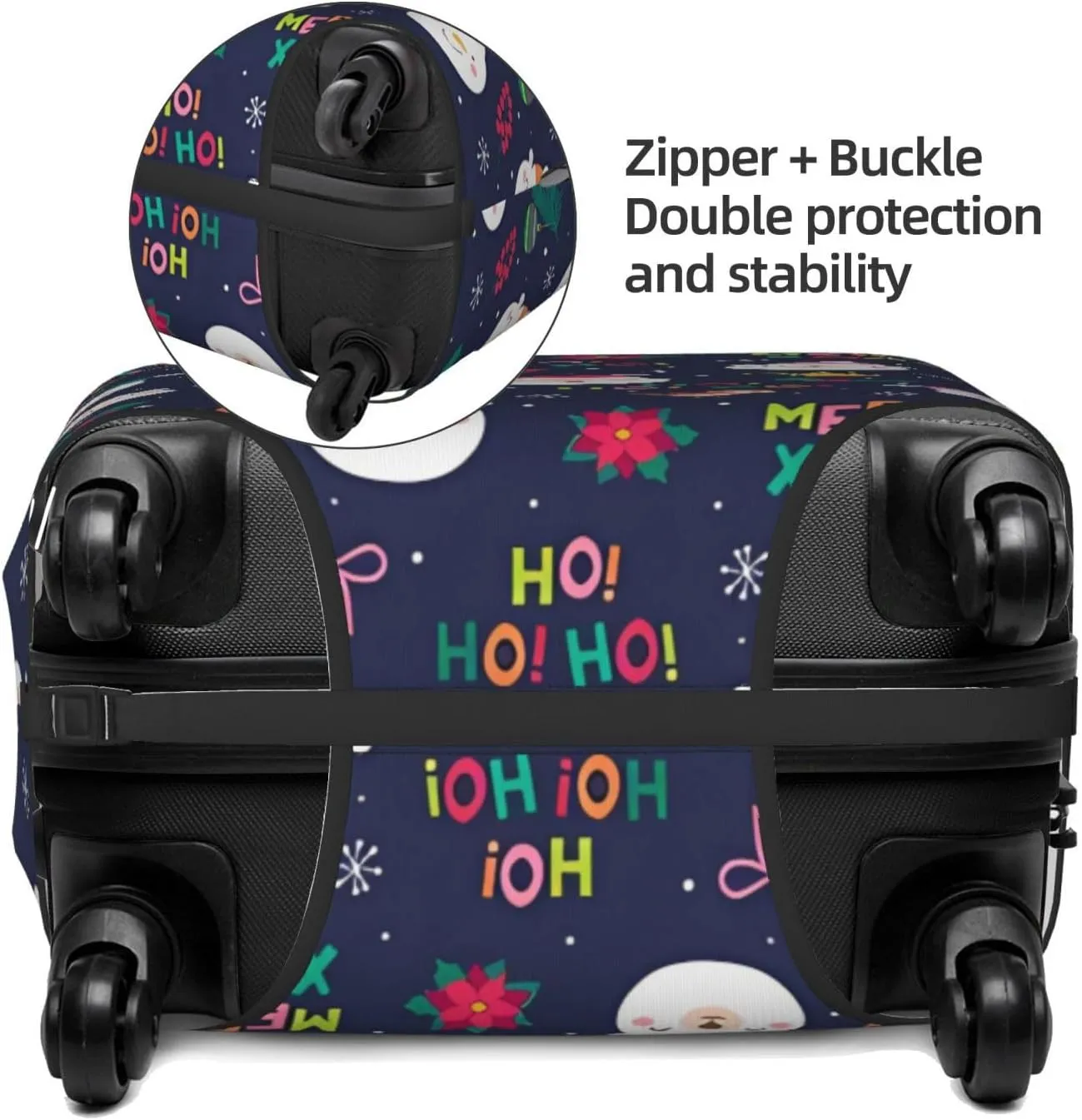 Travel Luggage Cover Suitcase Elastic Washable Stretch Cute Cartoon Christmas Suitcase Protector Bag,Anti-Scratch Dust-Proof With Zipper Closure Baggage Covers For Wheeled Suitcase Kid Adult