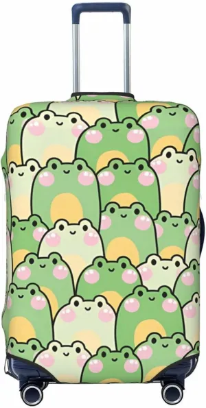 Travel Luggage Cover Suitcase Elastic Washable Stretch Cute Frog Cartoon Suitcase Protector Bag,Anti-Scratch Dust-Proof Double-Sided Baggage Covers For Wheeled Suitcase Kid Adult