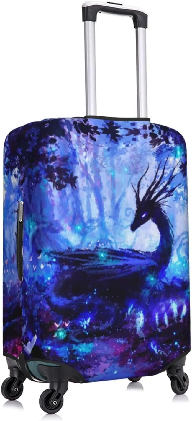Travel Luggage Cover Suitcase Elastic Washable Stretch Dragon Suitcase Protector Bag,Anti-Scratch Spandex With Zipper Closure Baggage Covers For Wheeled Suitcase Kid Adult