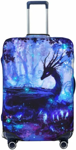 Travel Luggage Cover Suitcase Elastic Washable Stretch Dragon Suitcase Protector Bag,Anti-Scratch Spandex With Zipper Closure Baggage Covers For Wheeled Suitcase Kid Adult