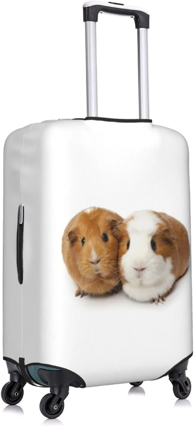 Travel Luggage Cover Suitcase Stretch Washable Two Cute Guinea Pigs Suitcase Protector Bag,Anti-Scratch Double-Sided Baggage Covers,Small