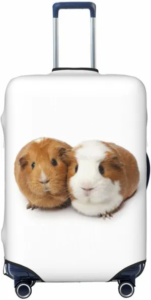 Travel Luggage Cover Suitcase Stretch Washable Two Cute Guinea Pigs Suitcase Protector Bag,Anti-Scratch Double-Sided Baggage Covers,Small