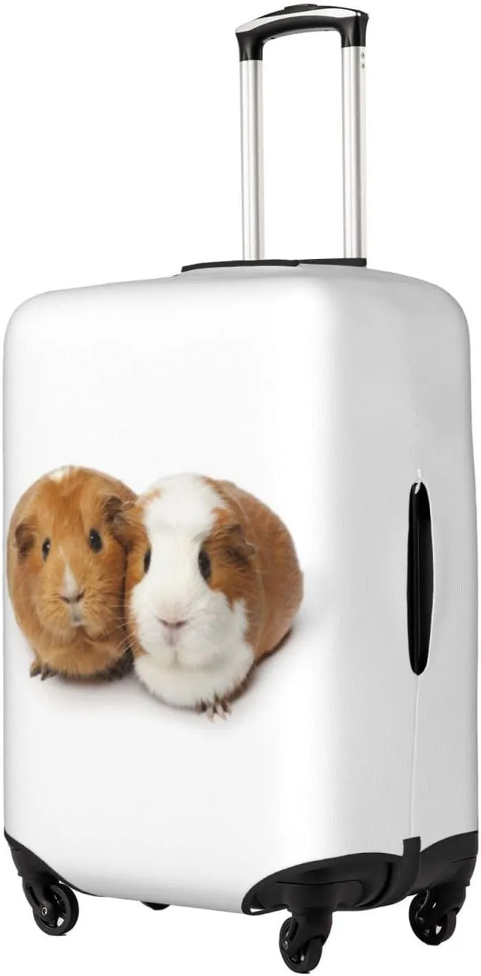 Travel Luggage Cover Suitcase Stretch Washable Two Cute Guinea Pigs Suitcase Protector Bag,Anti-Scratch Double-Sided Baggage Covers,Small