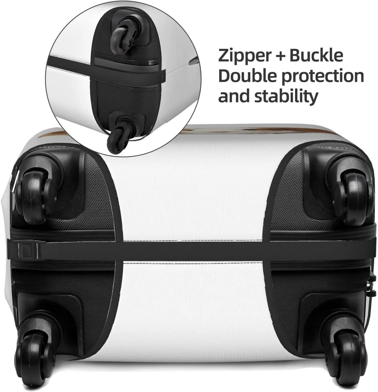 Travel Luggage Cover Suitcase Stretch Washable Two Cute Guinea Pigs Suitcase Protector Bag,Anti-Scratch Double-Sided Baggage Covers,Small