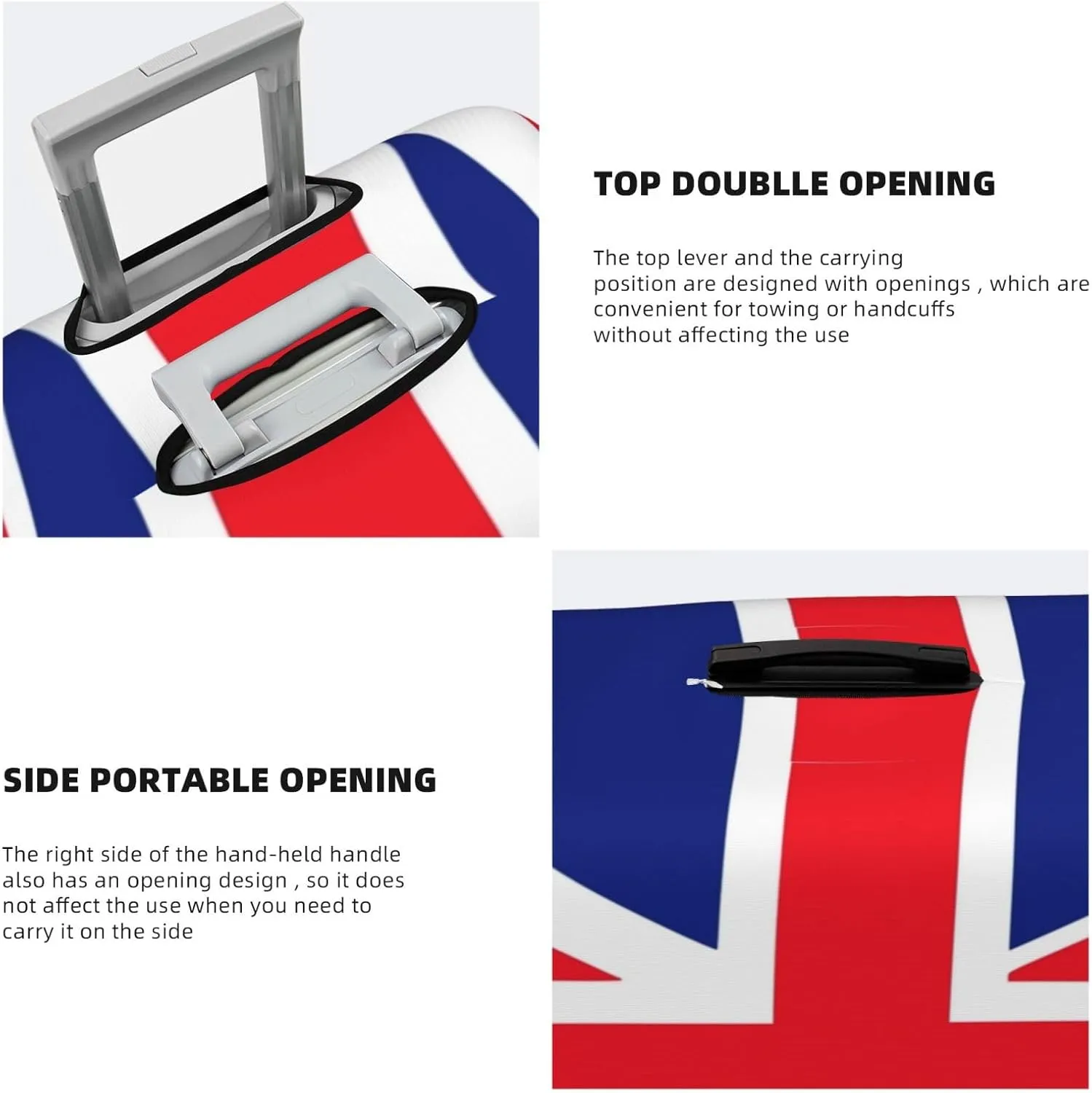 Travel Luggage Cover,British Flag Suitcase Protector Protector Elastic Anti-Scratch Washable, Suitcase Cover For Wheeled Suitcase Kid Adult Travel Baggage Accessories,Small