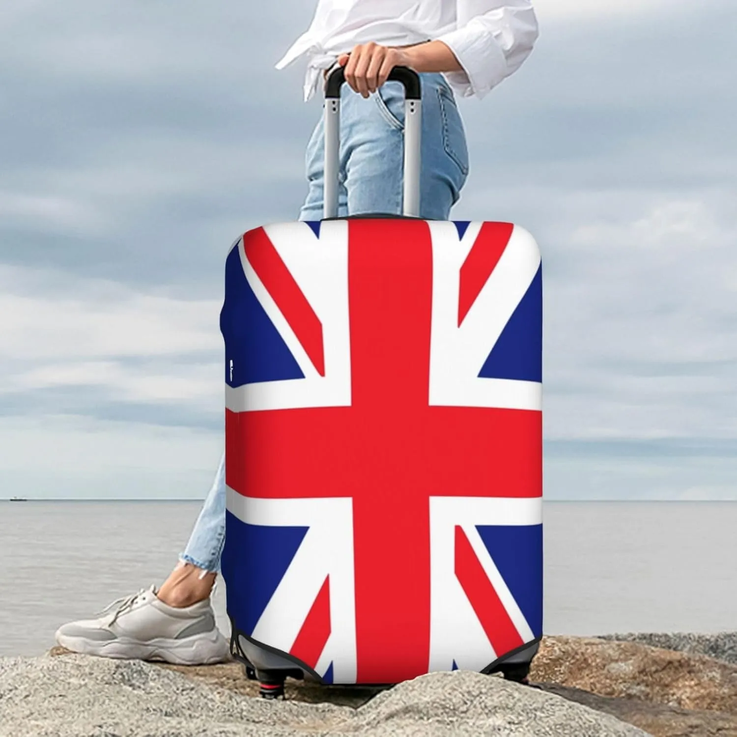 Travel Luggage Cover,British Flag Suitcase Protector Protector Elastic Anti-Scratch Washable, Suitcase Cover For Wheeled Suitcase Kid Adult Travel Baggage Accessories,Small