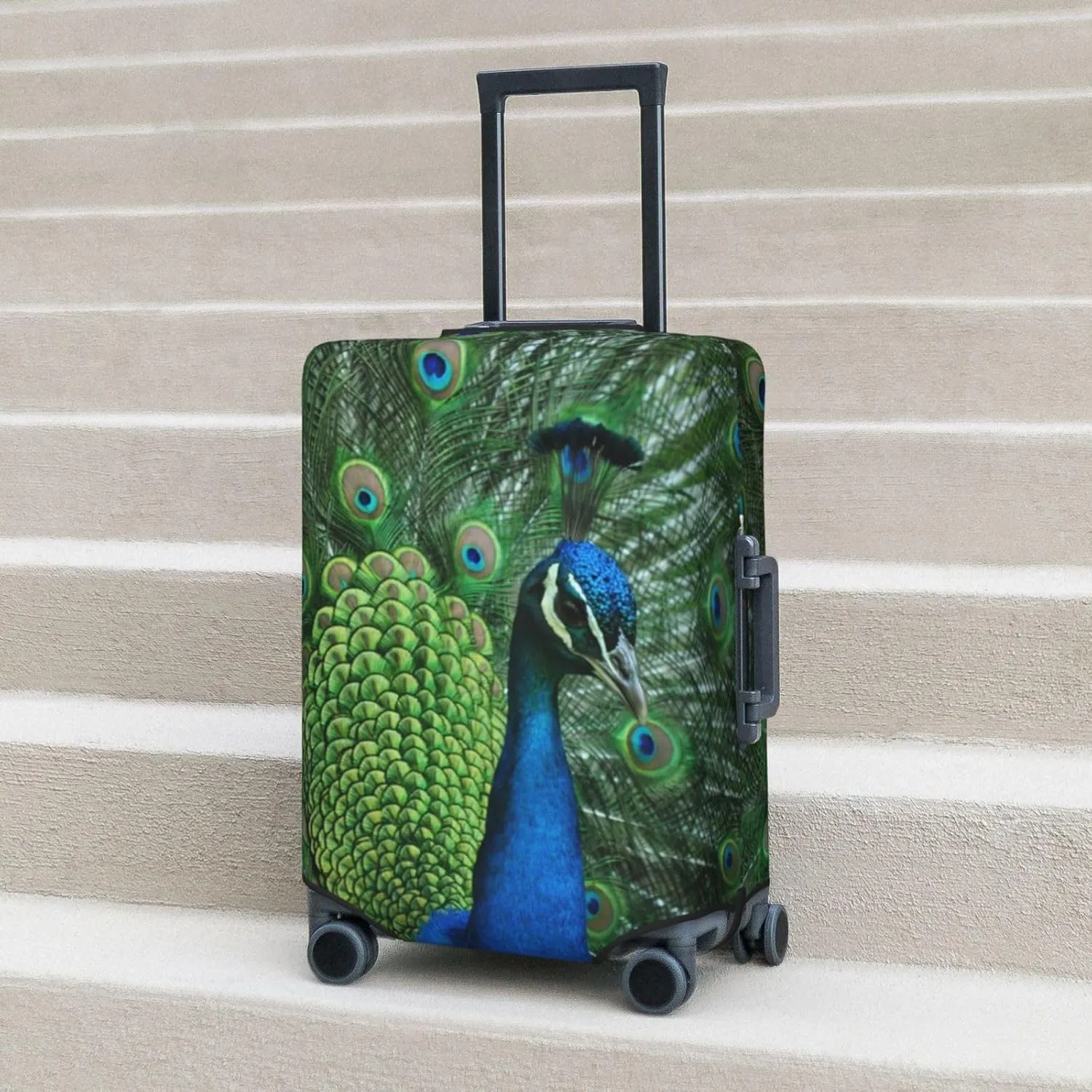 Travel Luggage Cover,Peacock Suitcase Protector Protector Spandex Anti-Scratch Washable, Suitcase Cover For Wheeled Suitcase Kid Adult Travel Baggage Accessories,Large