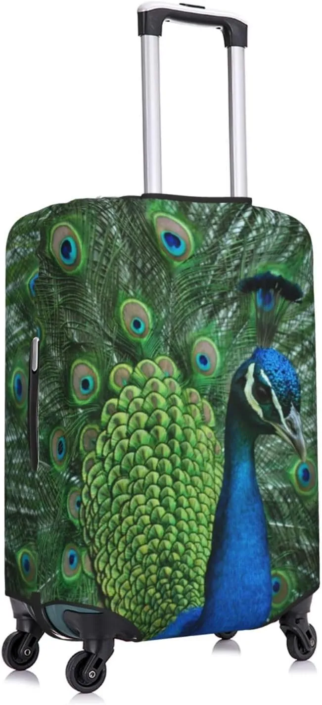 Travel Luggage Cover,Peacock Suitcase Protector Protector Spandex Anti-Scratch Washable, Suitcase Cover For Wheeled Suitcase Kid Adult Travel Baggage Accessories,Large