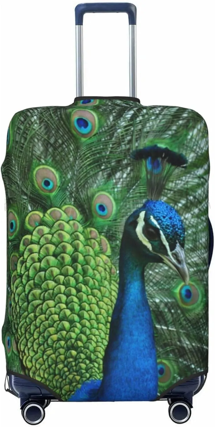 Travel Luggage Cover,Peacock Suitcase Protector Protector Spandex Anti-Scratch Washable, Suitcase Cover For Wheeled Suitcase Kid Adult Travel Baggage Accessories,Large