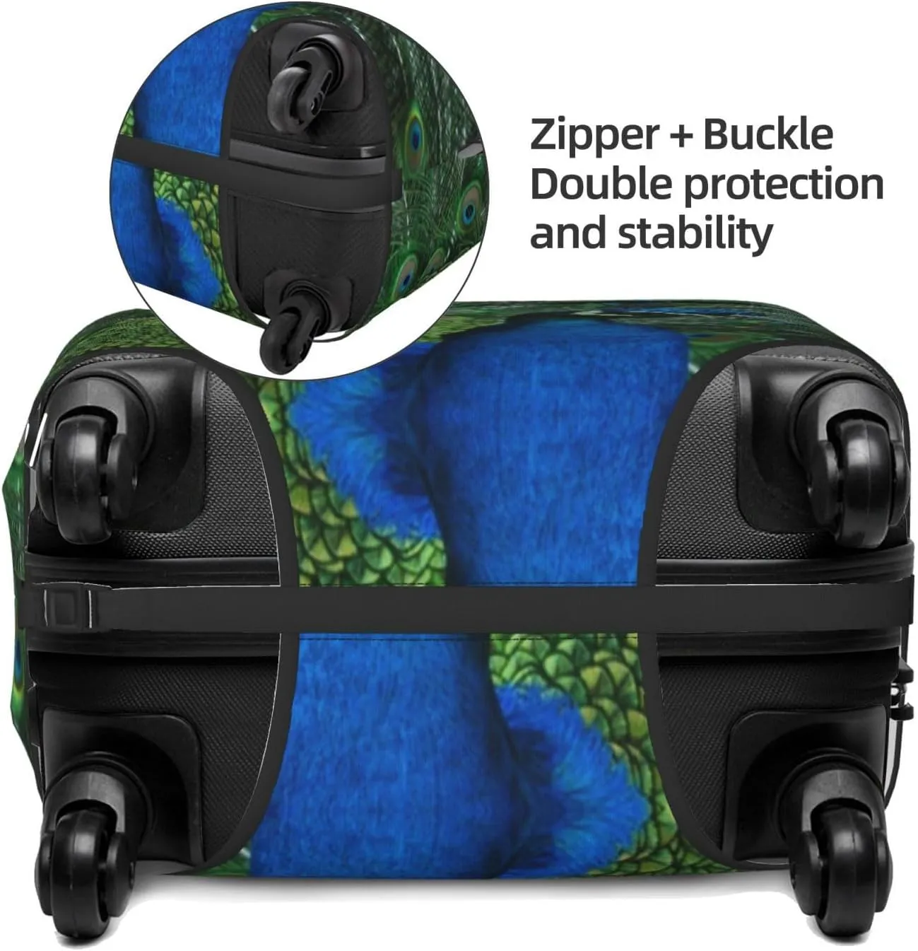 Travel Luggage Cover,Peacock Suitcase Protector Protector Spandex Anti-Scratch Washable, Suitcase Cover For Wheeled Suitcase Kid Adult Travel Baggage Accessories,Large
