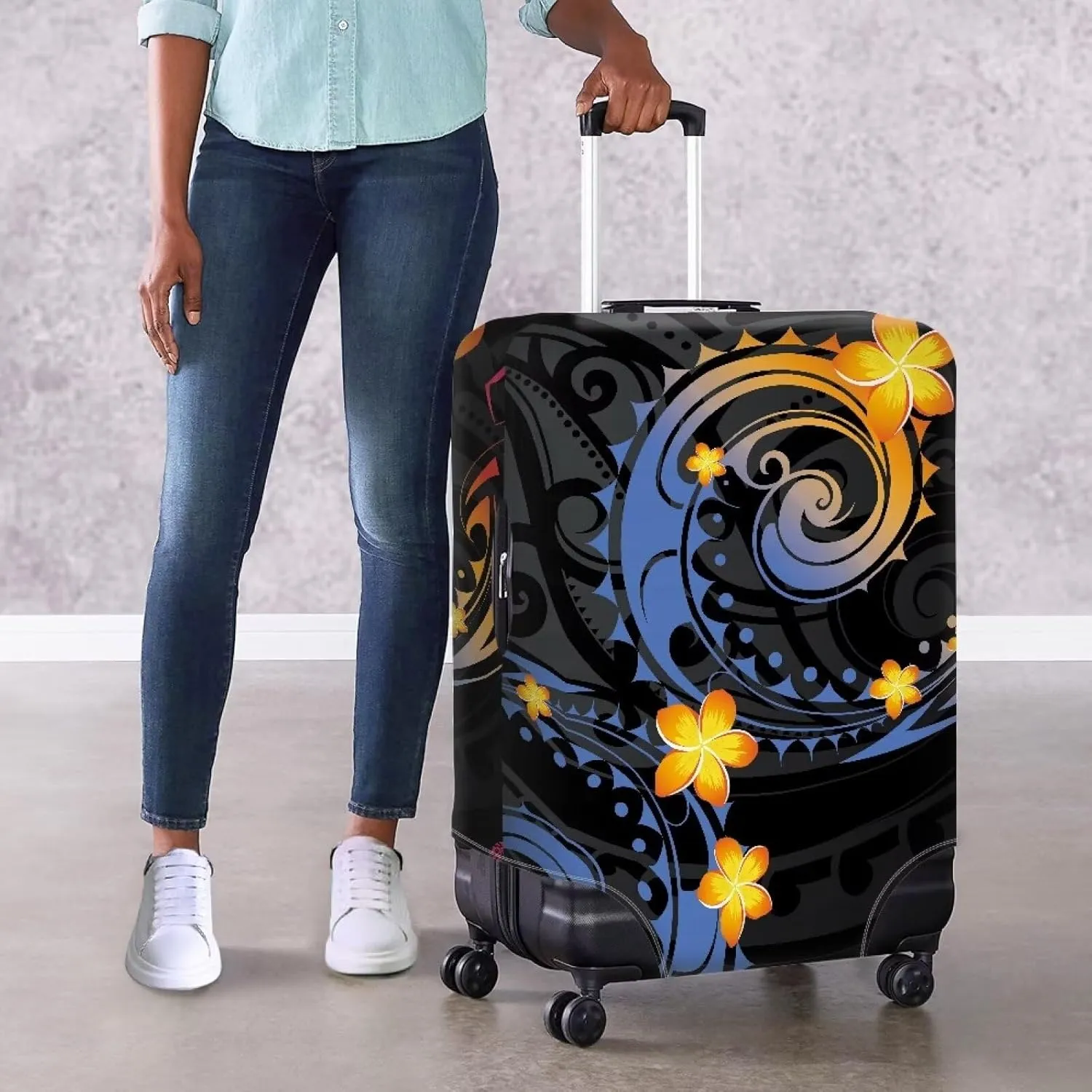 Uasibuni Boho Luggage Protector Cover Thicken Suitcase Protector Cover Travel Luggage Cover for Women Men Luggage Case