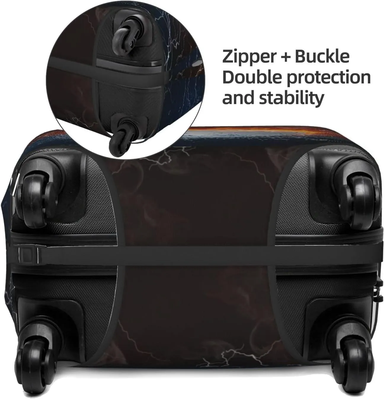 Volleyball In The Water And Fire Luggage Suitcase Covers Elastic Washable Volleyball Player Luggage Protector Travel Suitcase Protective Cover For Kid And Adult, M (Fit 22-24 Inch Luggage)