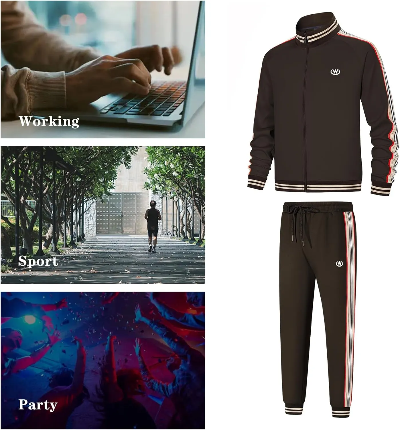 W JIANWANG Track Suits for Men Set Jogging Tracksuit Mens Sweatsuits Workout Running Sports Jogger Sweat Suits Outfits